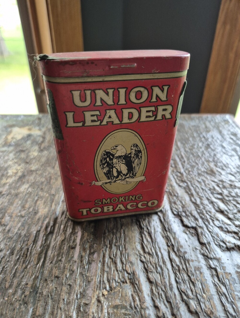 Vintage Union Leader Red Vintage-Style Tobacco Tin - Home Accent